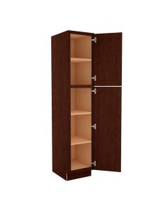 Espresso Shaker Utility Cabinet 18"W x 90"H Cleveland - Town Sell Cabinets