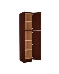 Espresso Shaker Utility Cabinet 18"W x 96"H Cleveland - Town Sell Cabinets