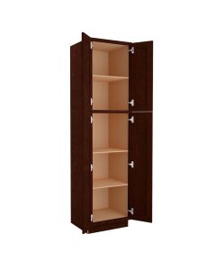 Espresso Shaker Utility Cabinet 24"W x 96"H Cleveland - Town Sell Cabinets