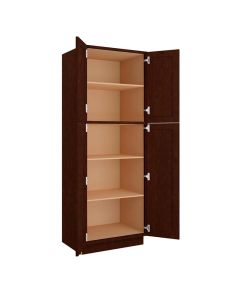 Espresso Shaker Utility Cabinet 30"W x 84"H Cleveland - Town Sell Cabinets