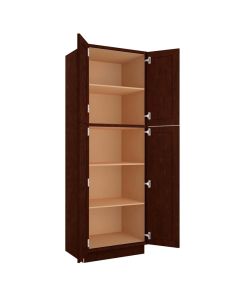 Espresso Shaker Utility Cabinet 30"W x 90"H Cleveland - Town Sell Cabinets