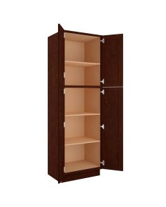Espresso Shaker Utility Cabinet 30"W x 96"H Cleveland - Town Sell Cabinets