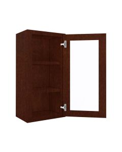 Wall Glass Door Cabinet with Finished Interior 18" x 30" Cleveland - Town Sell Cabinets