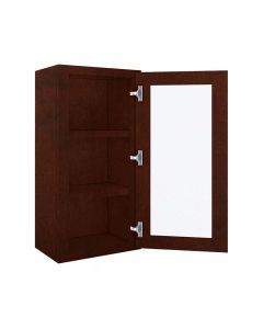 Wall Glass Door Cabinet with Finished Interior 18" x 36" Cleveland - Town Sell Cabinets