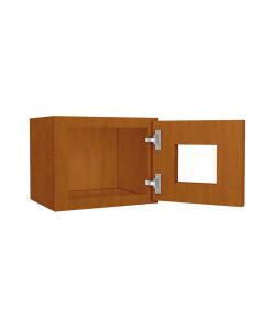 Wall Glass Door Cabinet with Finished Interior 15" x 12" Cleveland - Town Sell Cabinets