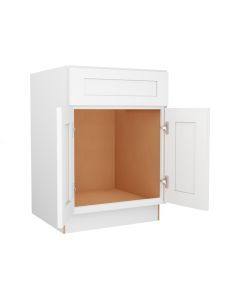 Shaker White Elite Sink Base Cabinet 24"W Cleveland - Town Sell Cabinets