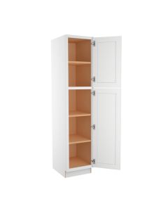 Shaker White Elite Utility Cabinet 18"W x 84"H Cleveland - Town Sell Cabinets
