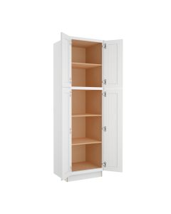 Shaker White Elite Utility Cabinet 24"W x 84"H Cleveland - Town Sell Cabinets