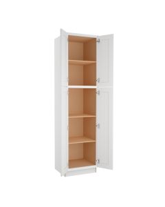 Shaker White Elite Utility Cabinet 24"W x 90"H Cleveland - Town Sell Cabinets
