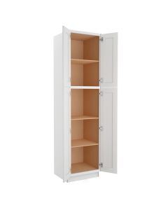 Shaker White Elite Utility Cabinet 24"W x 96"H Cleveland - Town Sell Cabinets