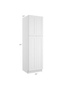 Colorado Shaker White Utility Cabinet 24"W x 84"H Cleveland - Town Sell Cabinets