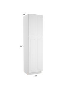 Colorado Shaker White Utility Cabinet 24"W x 90"H Cleveland - Town Sell Cabinets