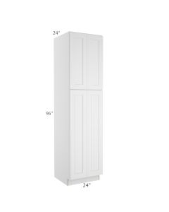 Colorado Shaker White Utility Cabinet 24"W x 96"H Cleveland - Town Sell Cabinets