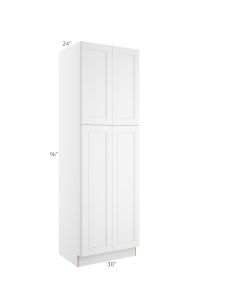 Colorado Shaker White Utility Cabinet 30"W x 96"H Cleveland - Town Sell Cabinets