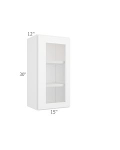 Colorado Shaker White Wall Open Frame Glass Door Cabinet 15"W x 30"H Cleveland - Town Sell Cabinets