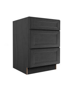 York Driftwood Grey Vanity Three Drawer Base Cabinet 24"W Cleveland - Town Sell Cabinets