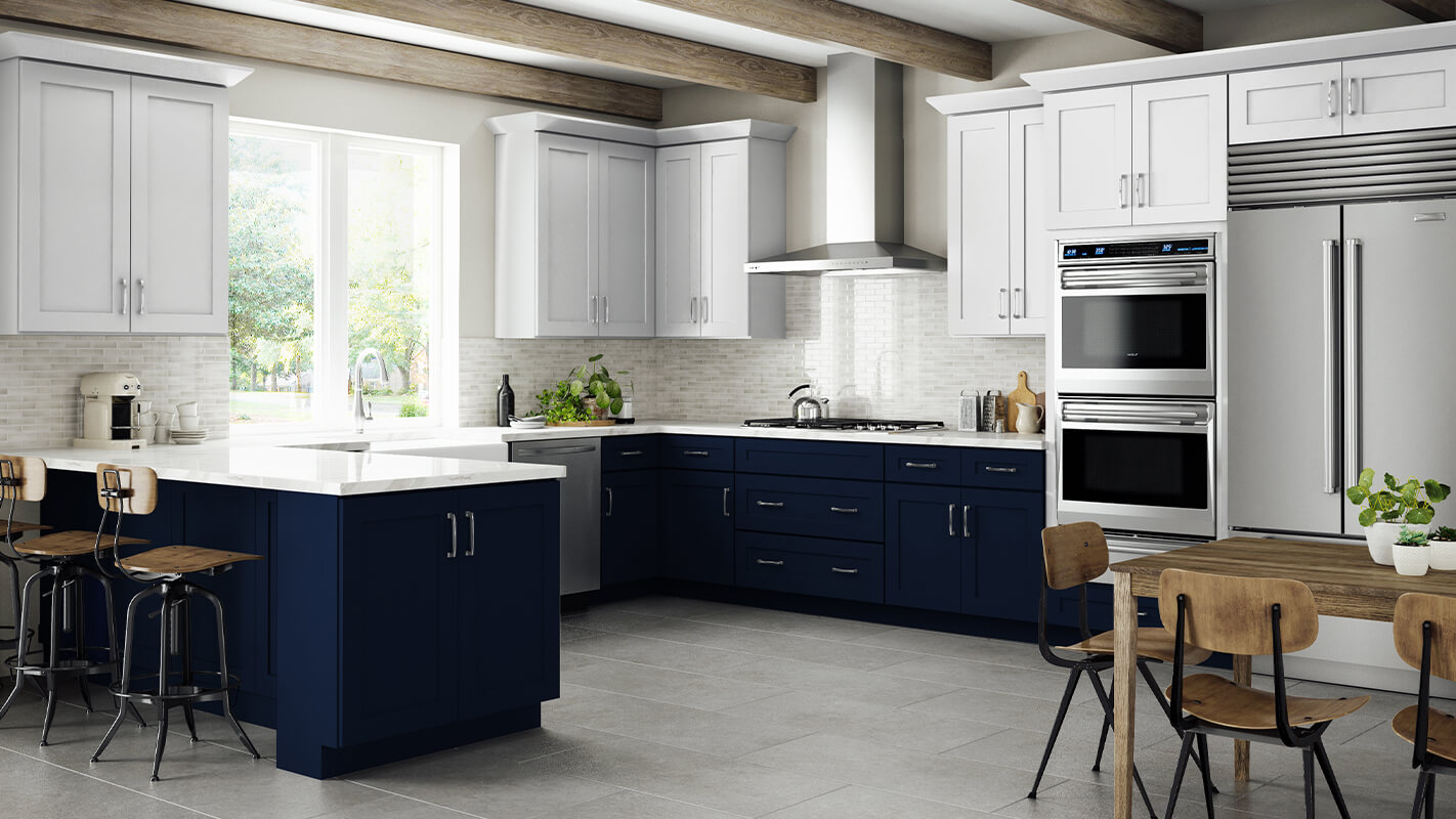 Navy Blue Shaker Cleveland - Town Sell Cabinets