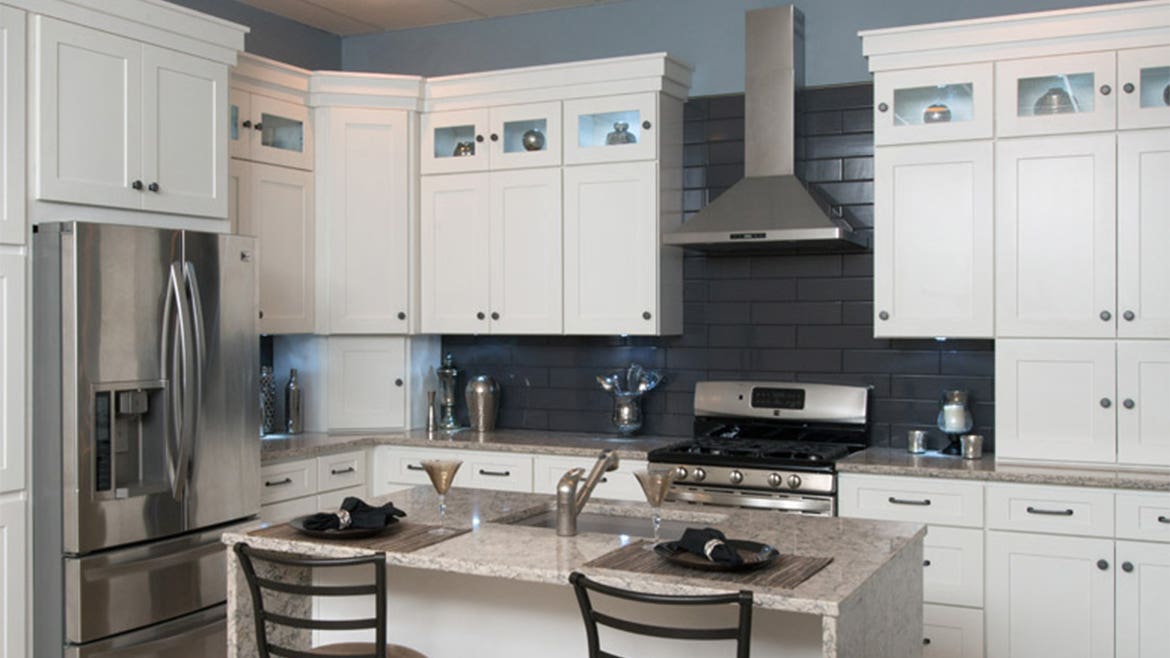 Dove White Shaker Cleveland - Town Sell Cabinets