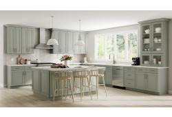 Craftsman Lily Green Shaker Cleveland - Town Sell Cabinets