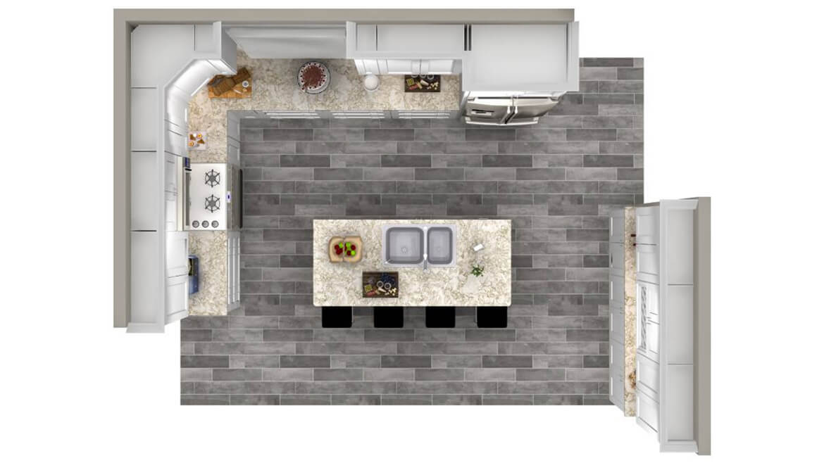 3D Design Layout- Kitchen cabinet